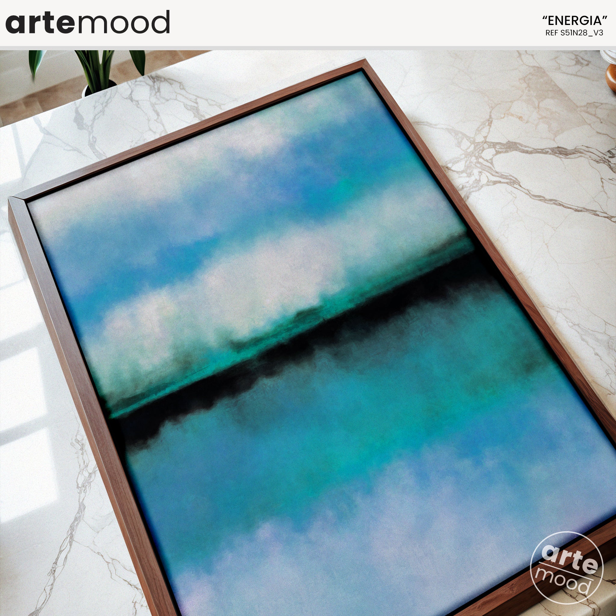 Color Field Artwork Print On Canvas - Minimalist, Zen, Blue, Clouds, Sky, Serene Wall Art Expressive