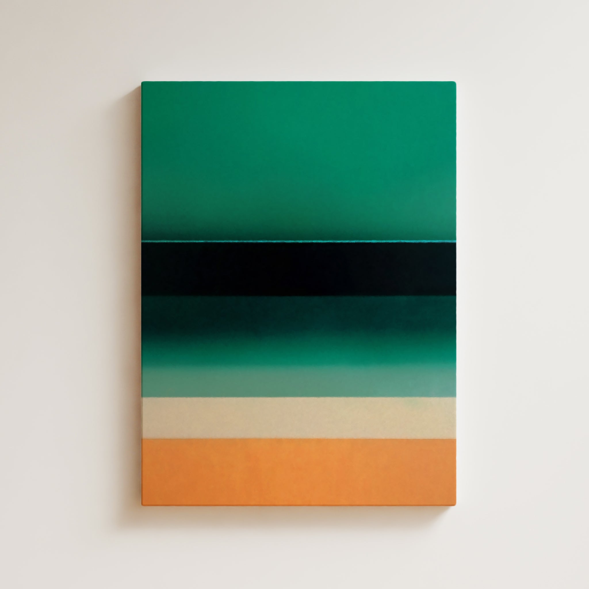 Color Field Artwork Print On Canvas - Minimalist, Zen, Green, Orange, Vibrant, Warm Wall Art Rothko Style