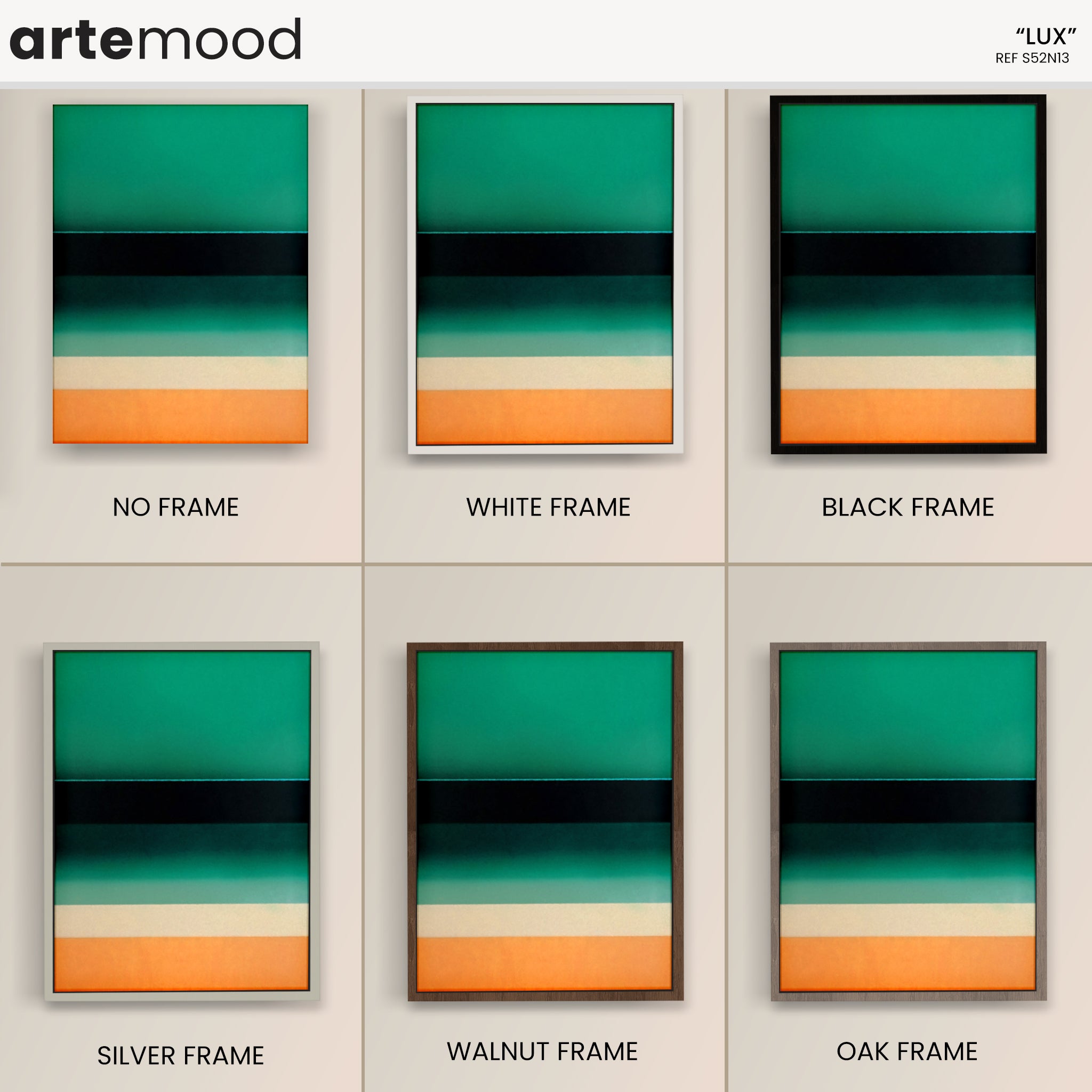 Color Field Artwork Print On Canvas - Minimalist, Zen, Green, Orange, Vibrant, Warm Wall Art Rothko Style