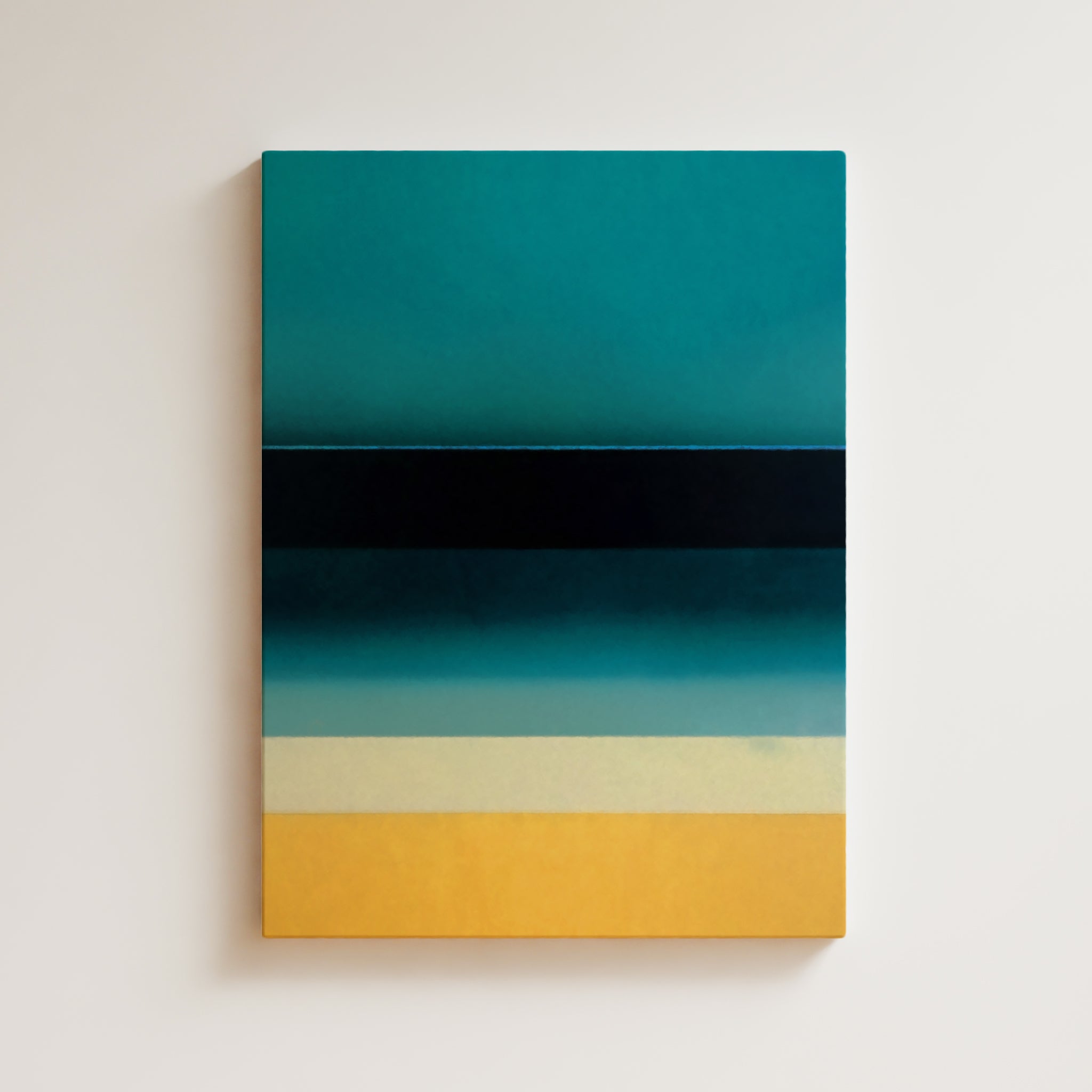 Color Field Artwork Print On Canvas - Minimalist,Gradient, Green to Yellow, Contemporary, Zen Mood, Contrast