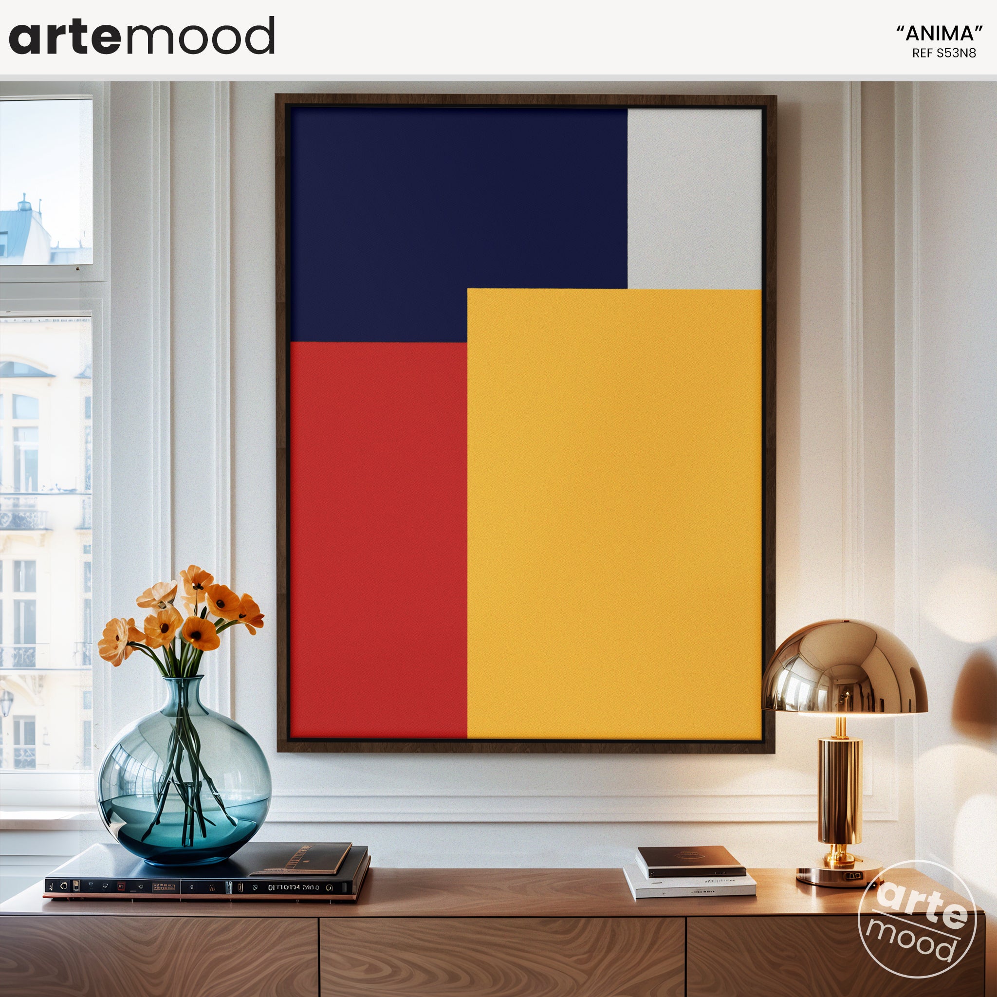 Color Field Artwork Print On Canvas - Minimalist, Zen, Color Block, Red, Blue, Yellow