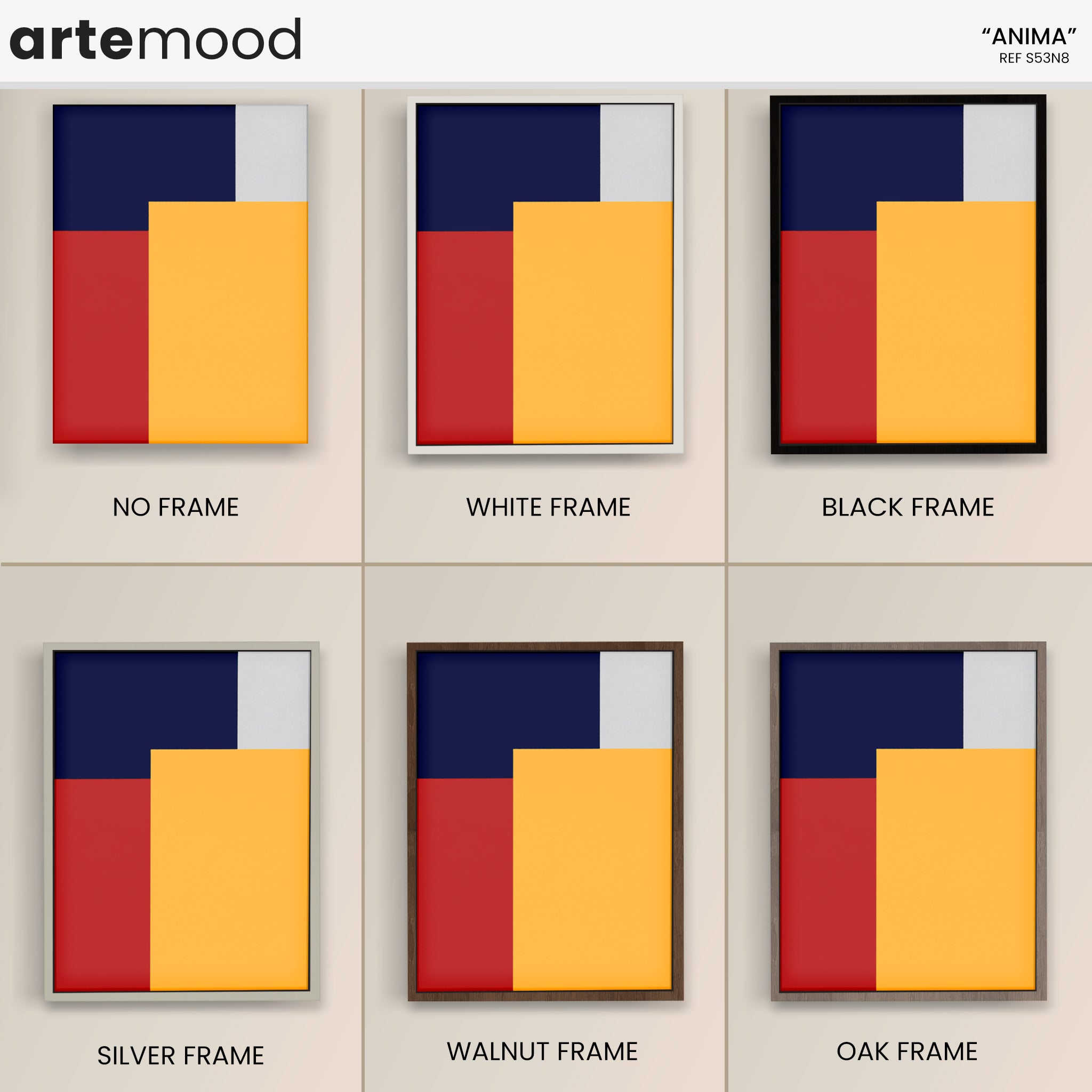 Color Field Artwork Print On Canvas - Minimalist, Zen, Color Block, Red, Blue, Yellow