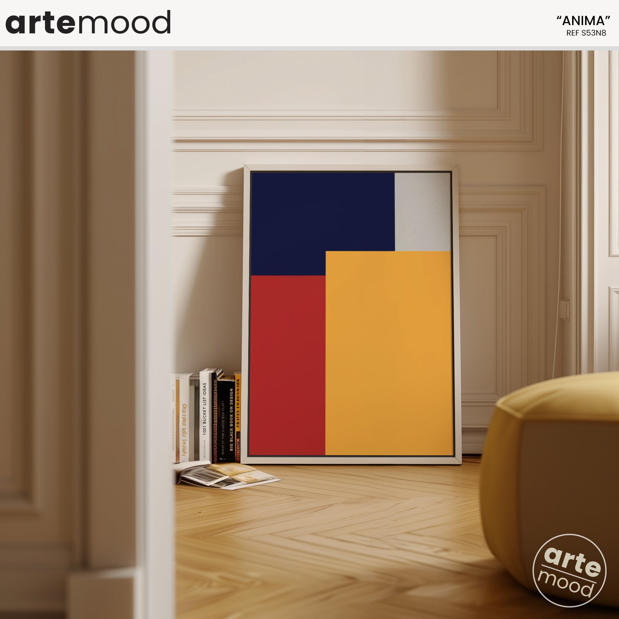 Color Field Artwork Print On Canvas - Minimalist, Zen, Color Block, Red, Blue, Yellow