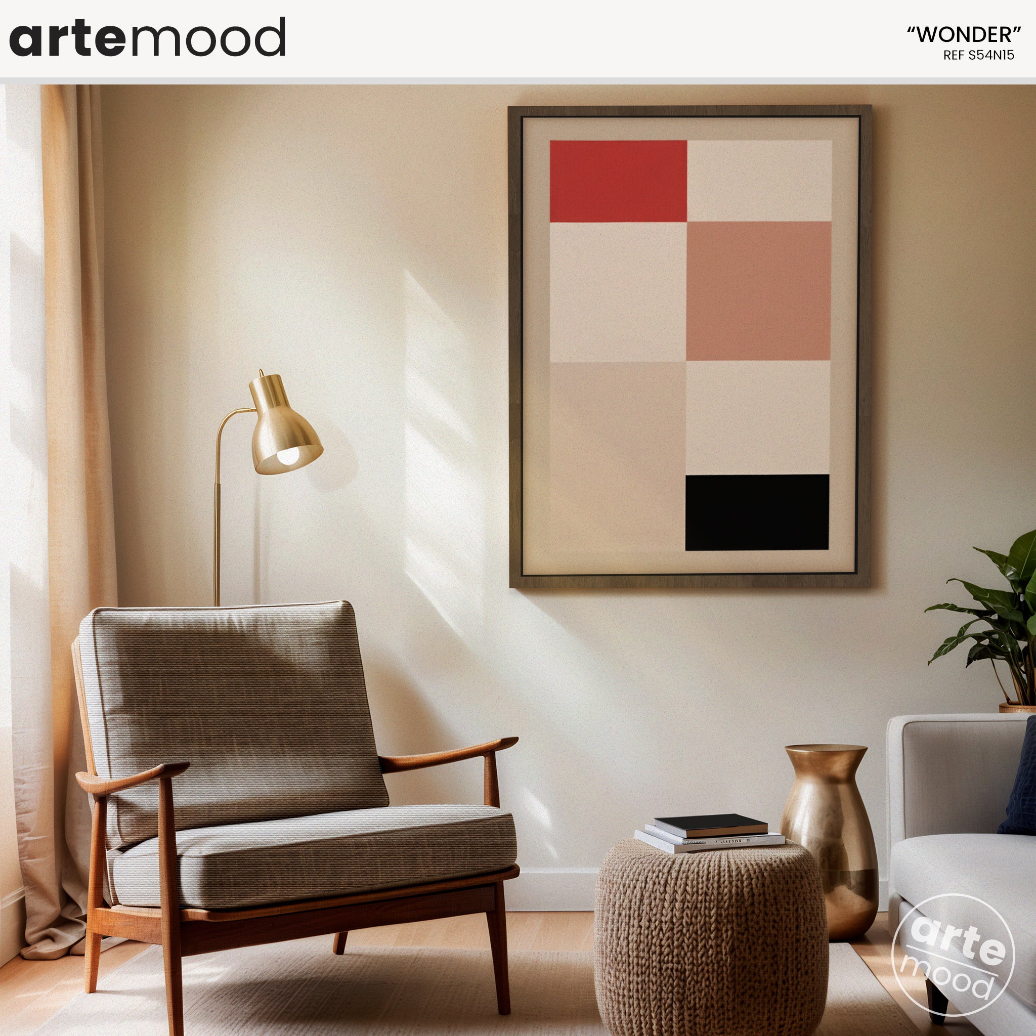 Abstract Artwork Print On Canvas - Minimalist Geometric Modern Art - Pastel, Neutral, Minimal Composition Wall Art