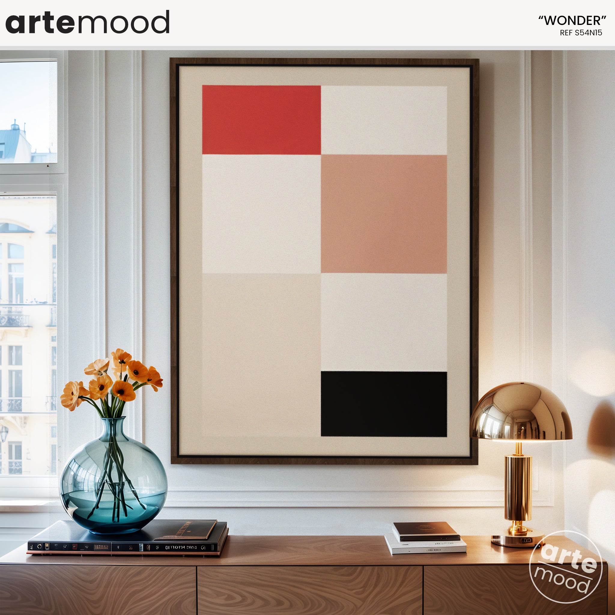 Abstract Artwork Print On Canvas - Minimalist Geometric Modern Art - Pastel, Neutral, Minimal Composition Wall Art