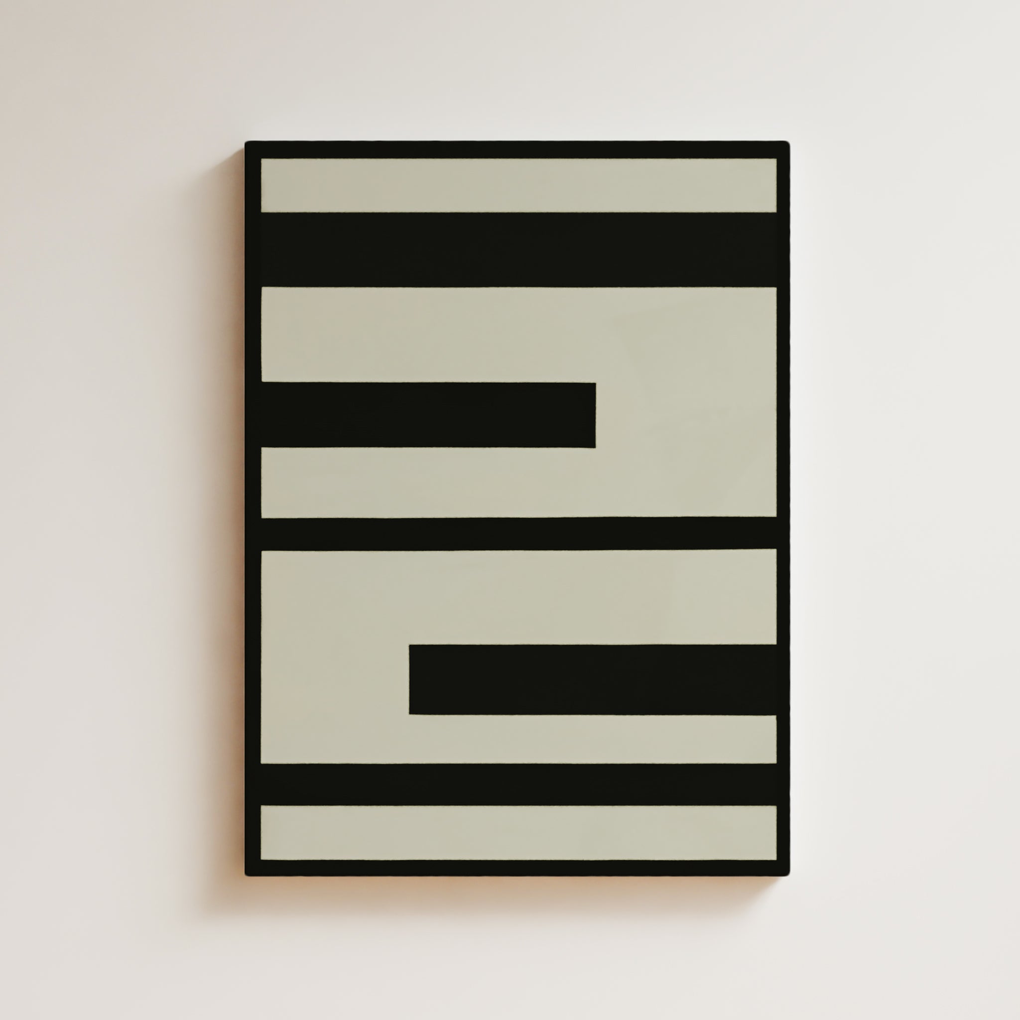 Abstract Artwork Print On Canvas - Minimalist Geometric Modern Art - Black White Composition