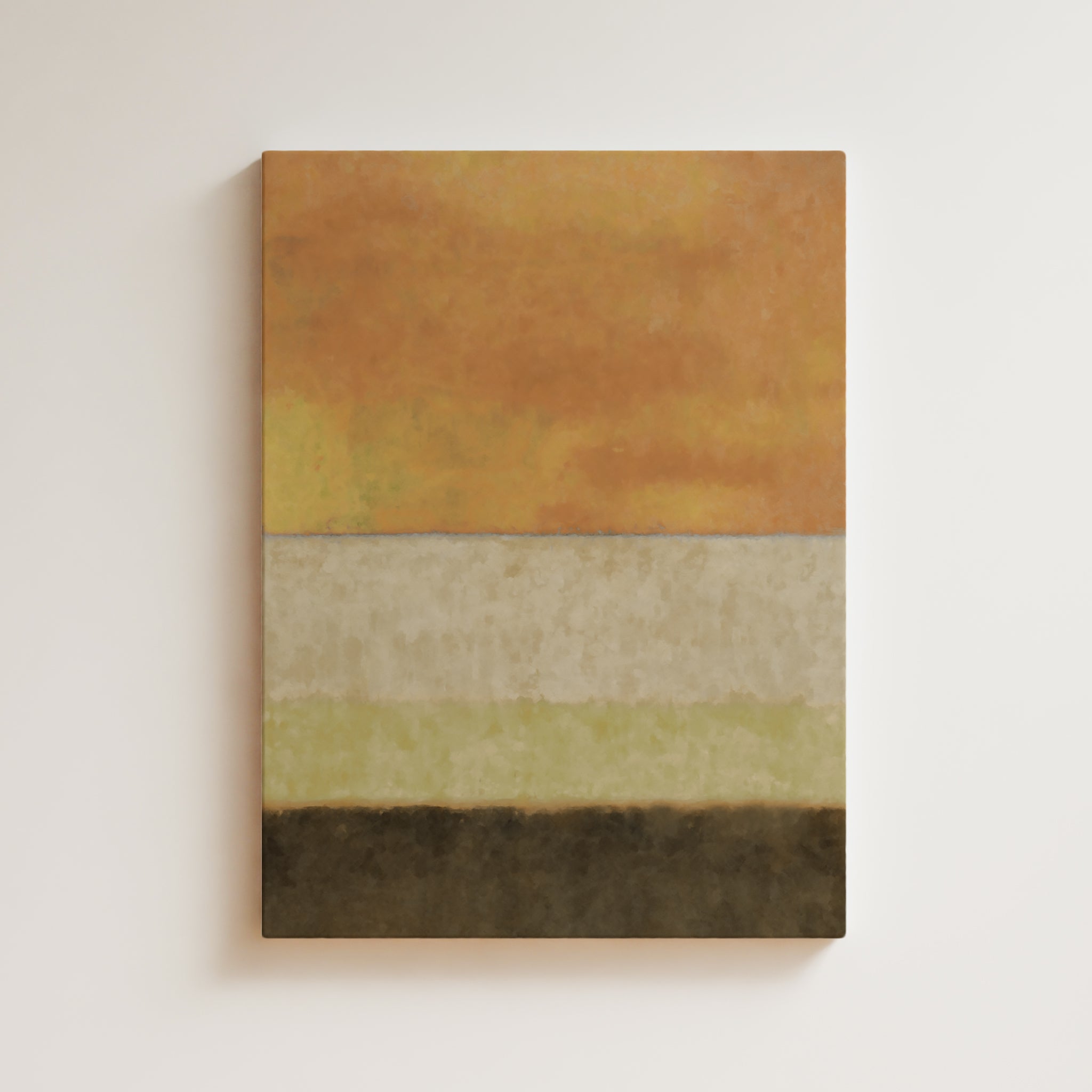 Color Field Artwork Print On Canvas - Minimalist, Expressive, Orange, Yellow, Pastel, Contemporary Chic Rothko Style Painting