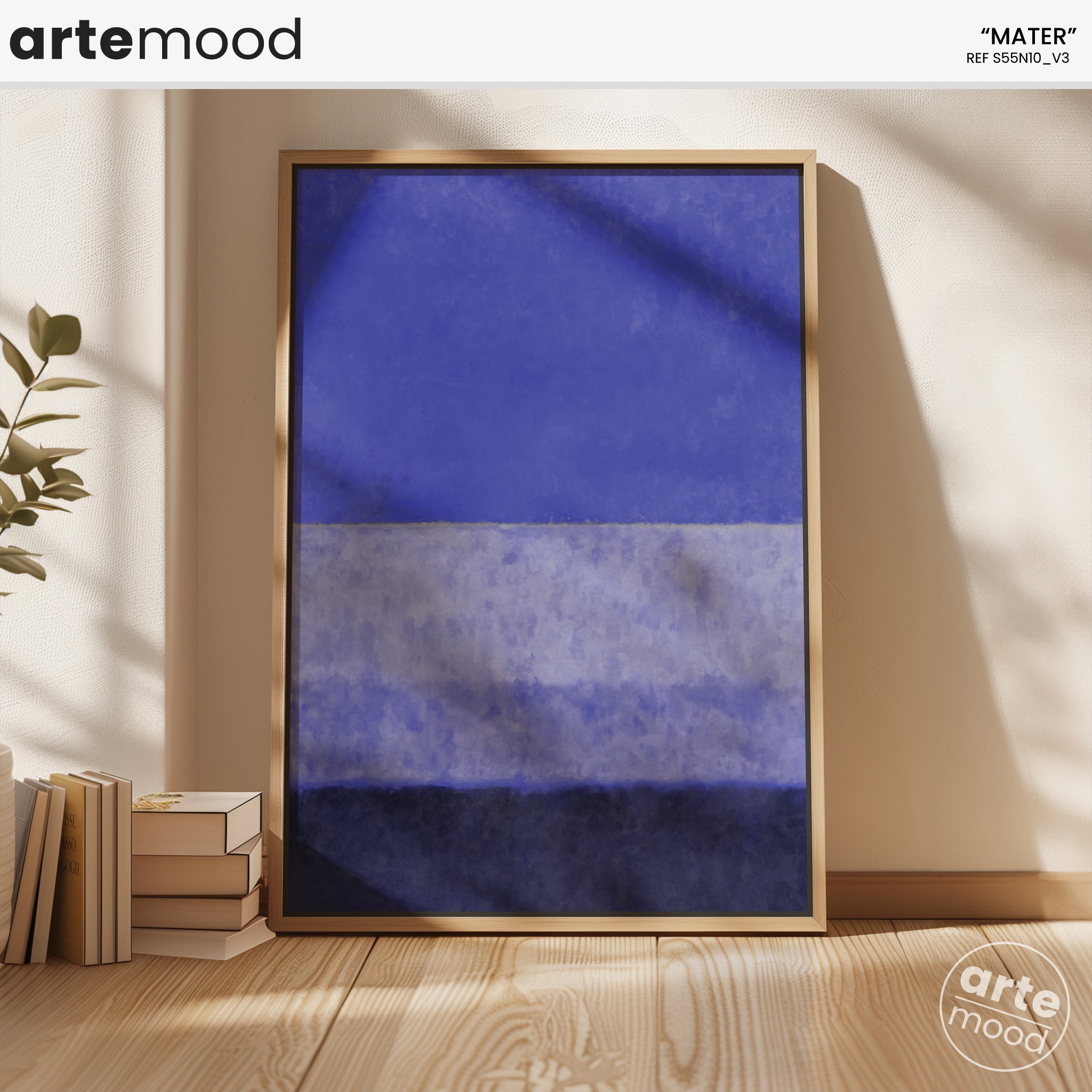 Color Field Artwork Print On Canvas - Minimalist, Zen, Blue, Violet, Passionate, Good Vibes, Contemporary Art Print