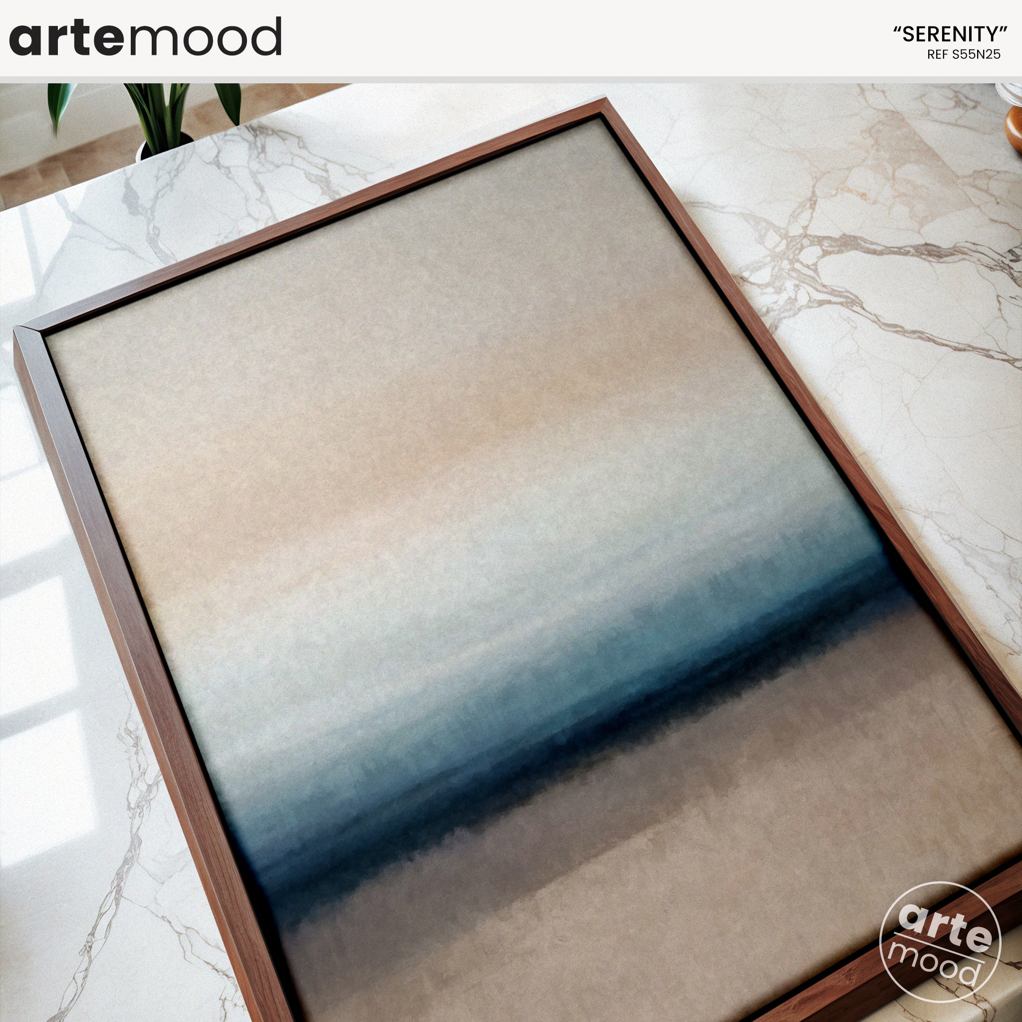 Color Field Artwork Print On Canvas - Minimalist, Zen, Beige, Blue, Rothko Style Wall Art Print