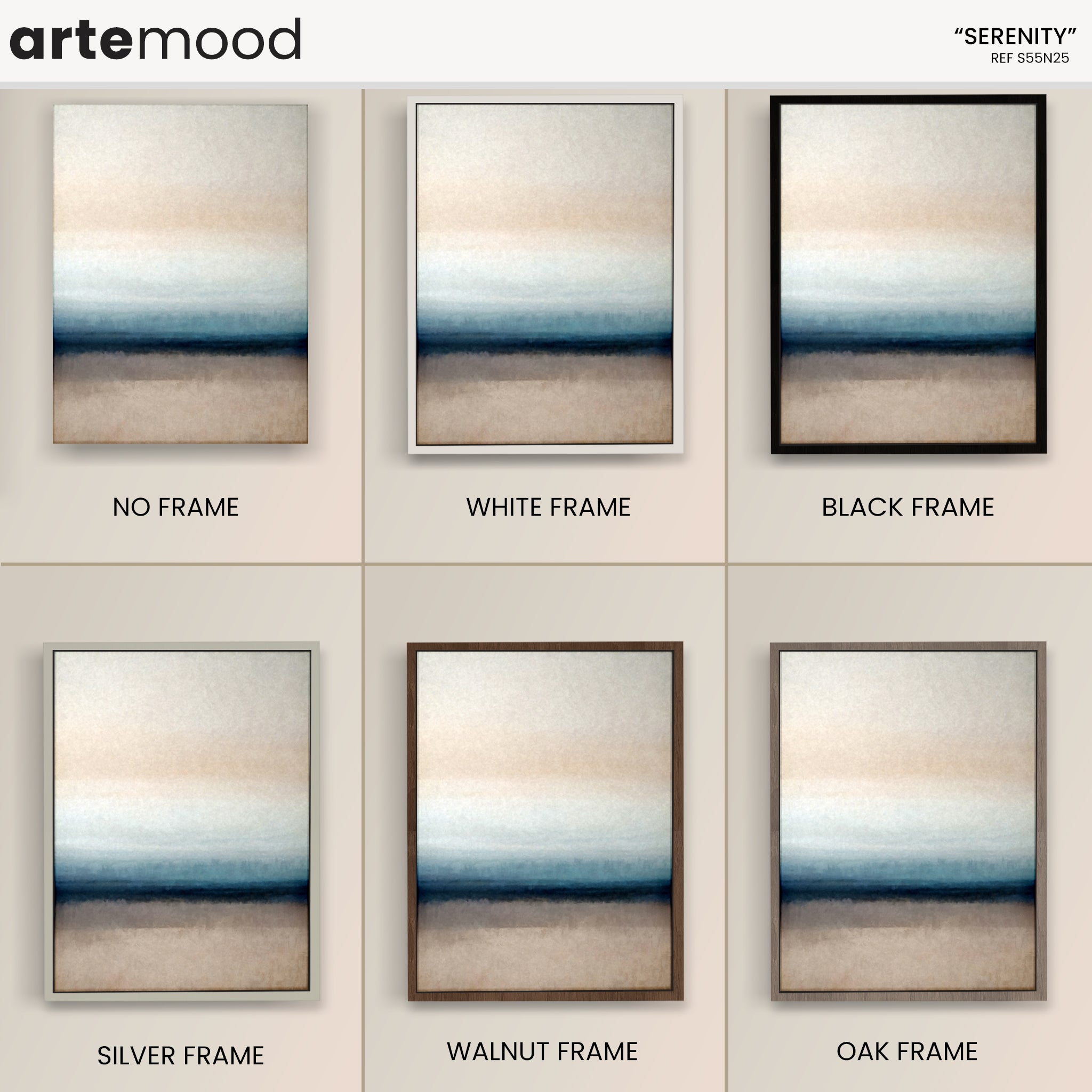 Color Field Artwork Print On Canvas - Minimalist, Zen, Beige, Blue, Rothko Style Wall Art Print