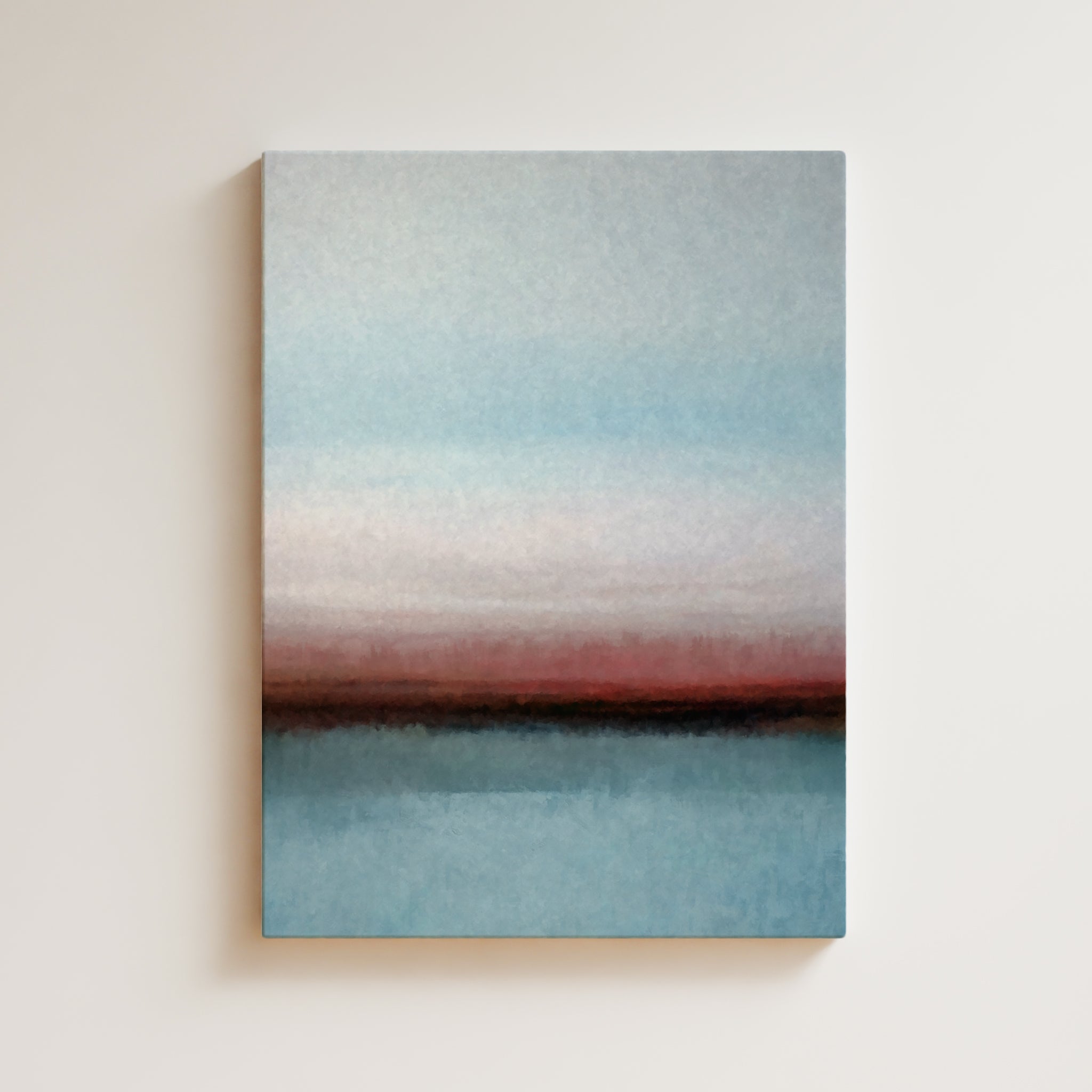 Color Field Artwork Print On Canvas - Minimalist, Zen, Blue, Red, Neutral, Calming, Sky Rothko Style