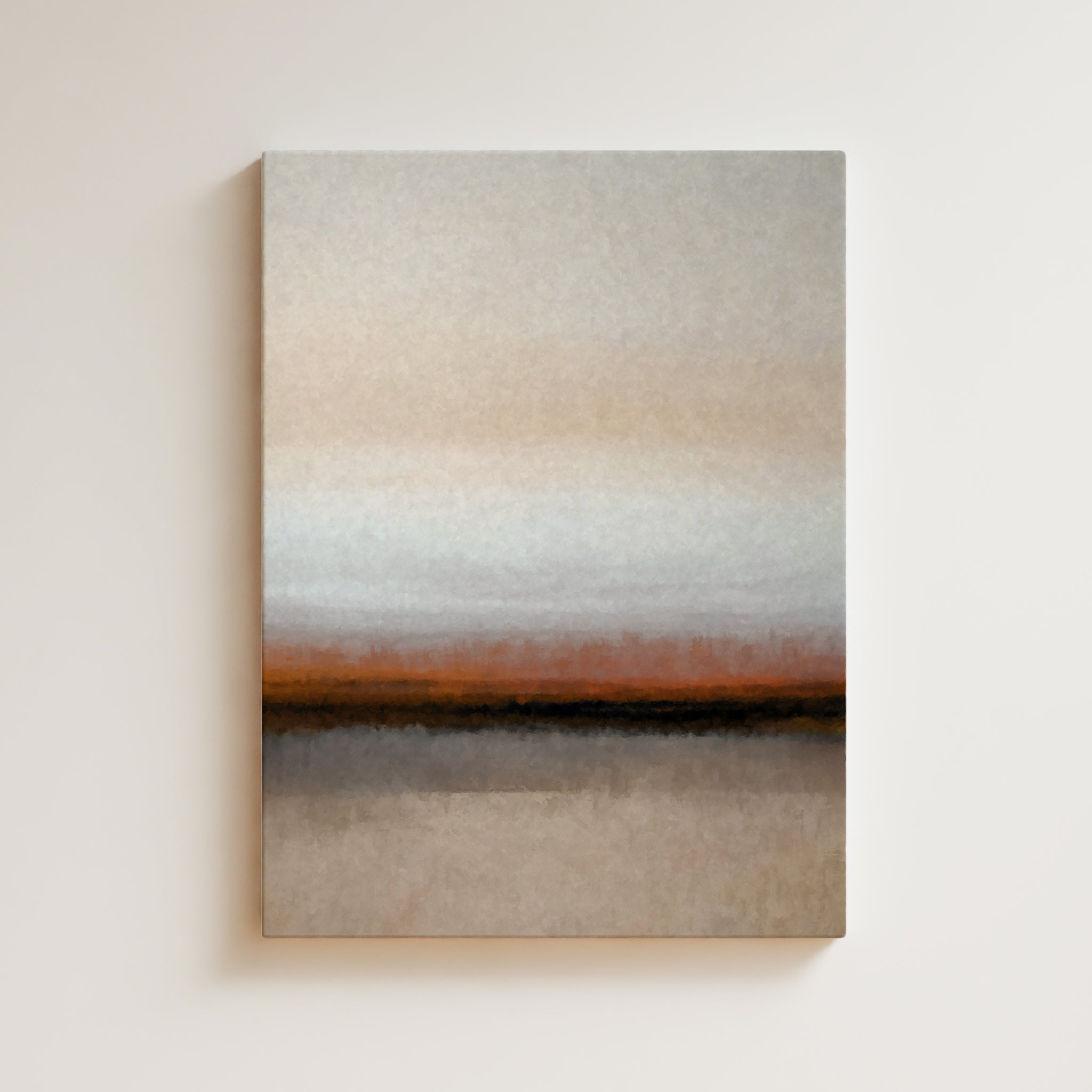 Color Field Artwork Print On Canvas - Minimalist, Zen, Beige, Pastel, Orange, Soft Tones, Serene