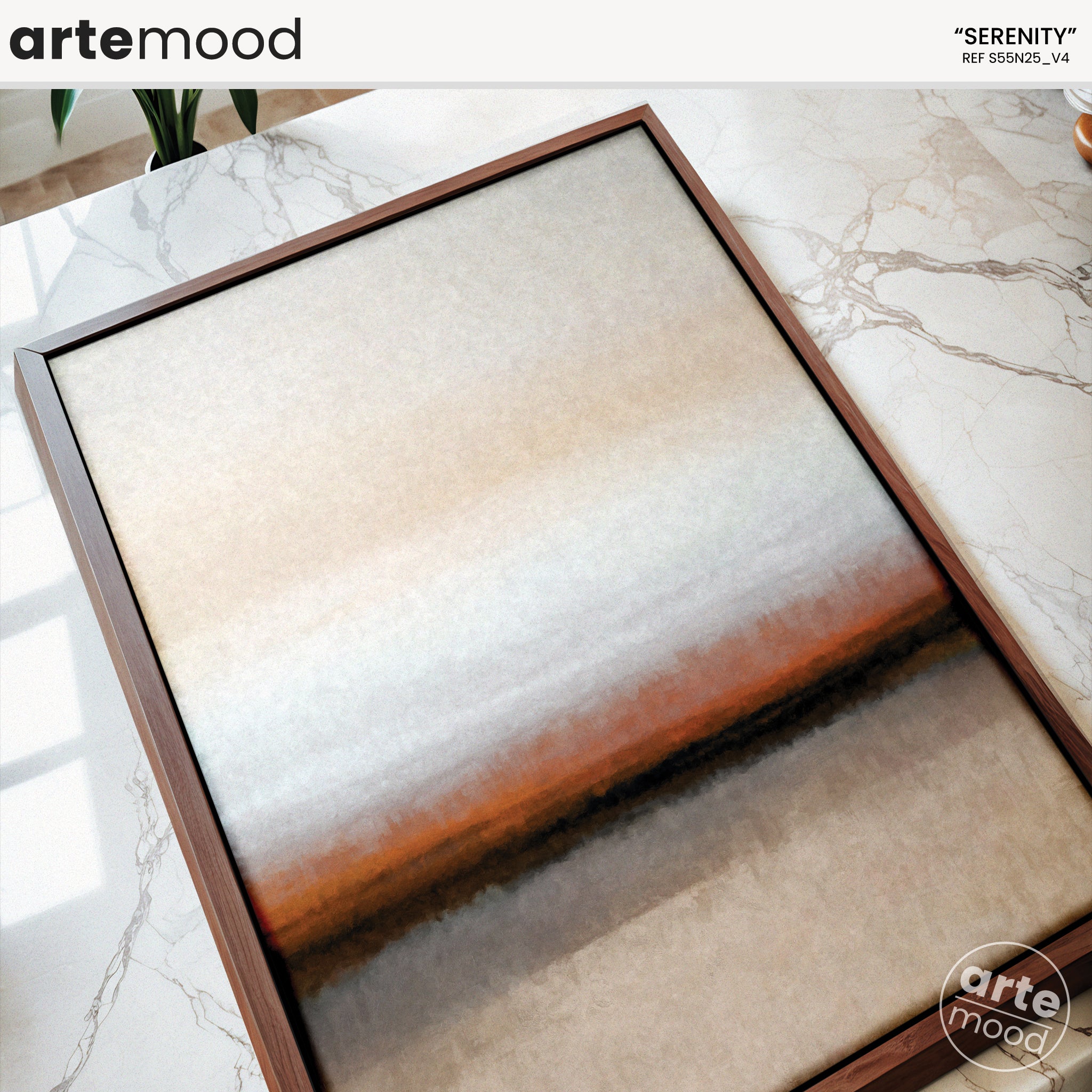 Color Field Artwork Print On Canvas - Minimalist, Zen, Beige, Pastel, Orange, Soft Tones, Serene