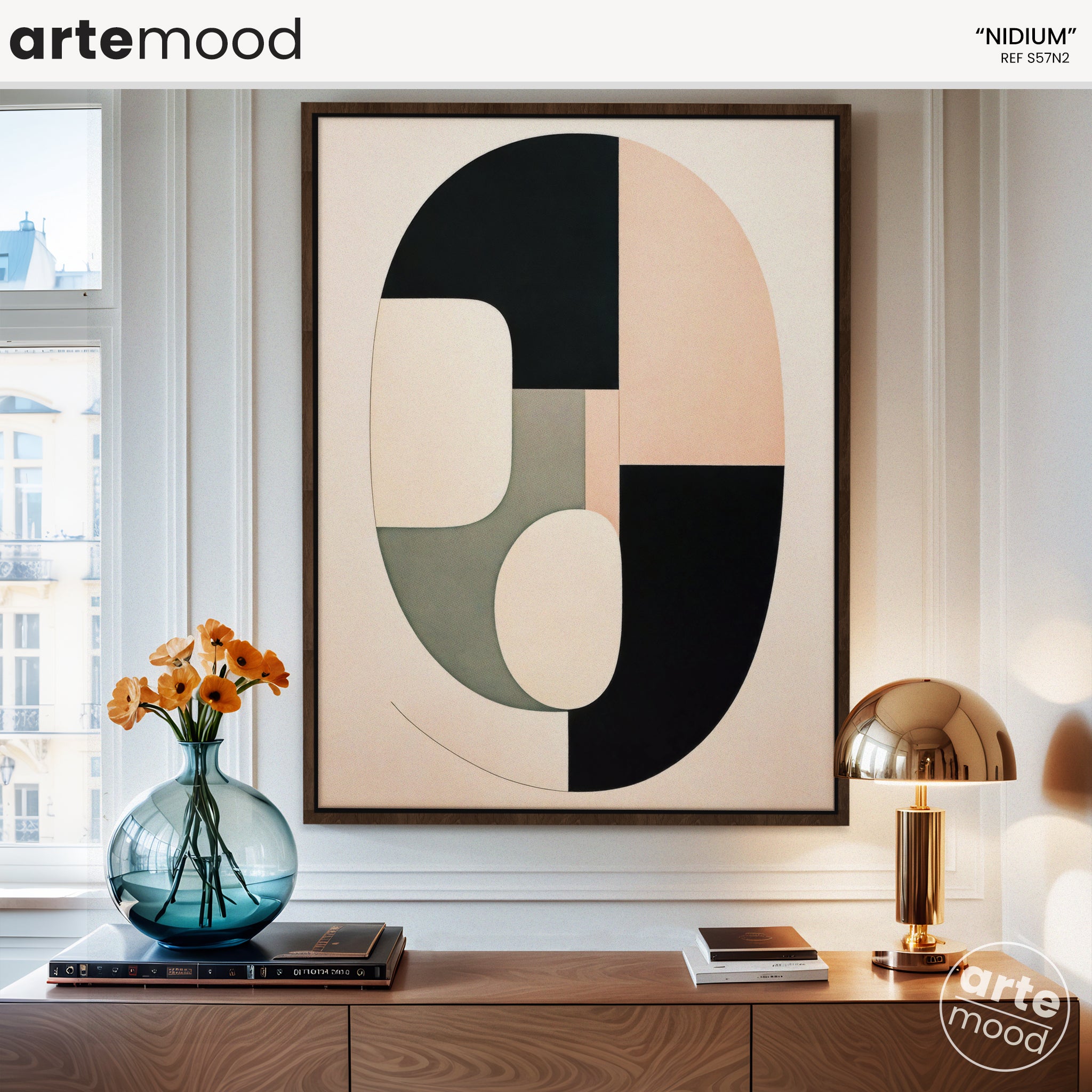 Abstract Artwork Print On Canvas - Minimalist Geometric Modern Art - Contemporary Art Curve Forms Chic Wall Decor