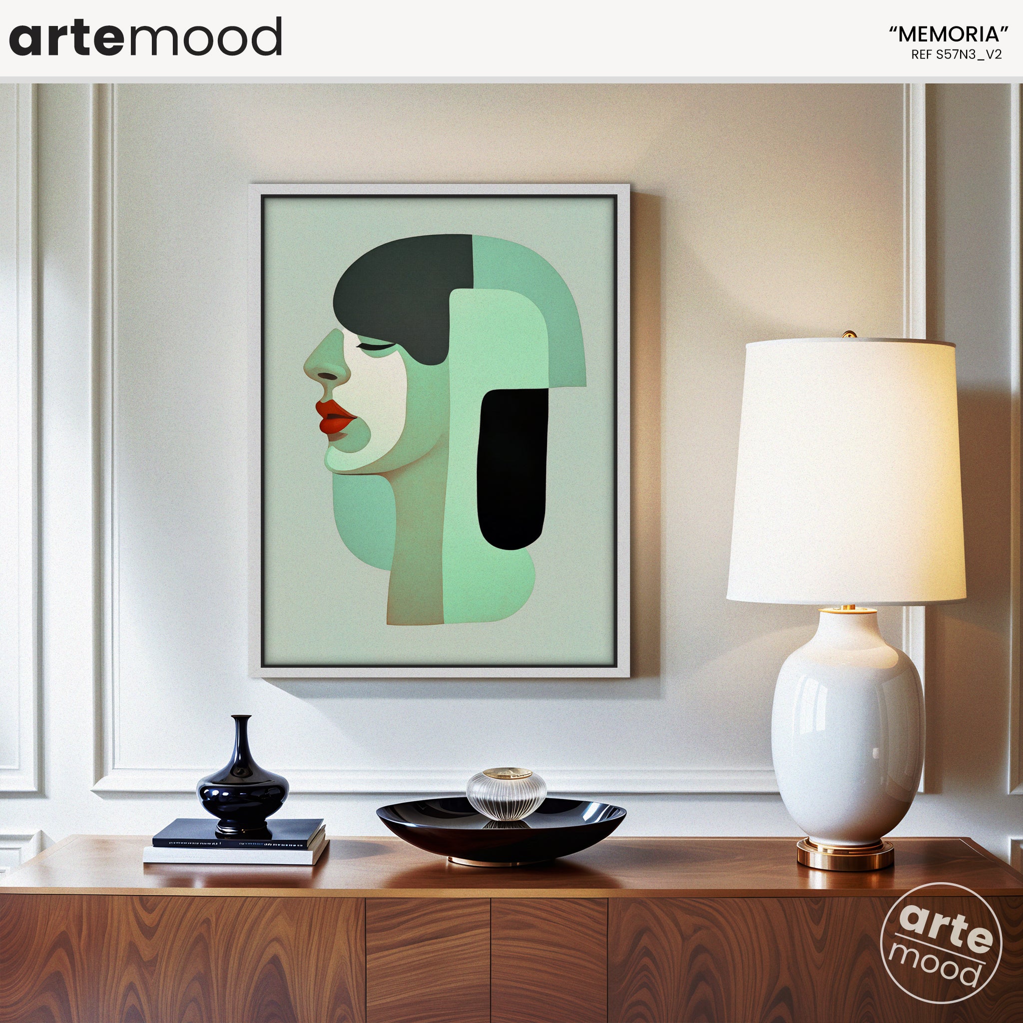 Woman Artwork Print - Modern Portrait Art Print - Woman Illustration, Mindful Art, Green Lime Cool Wall Art