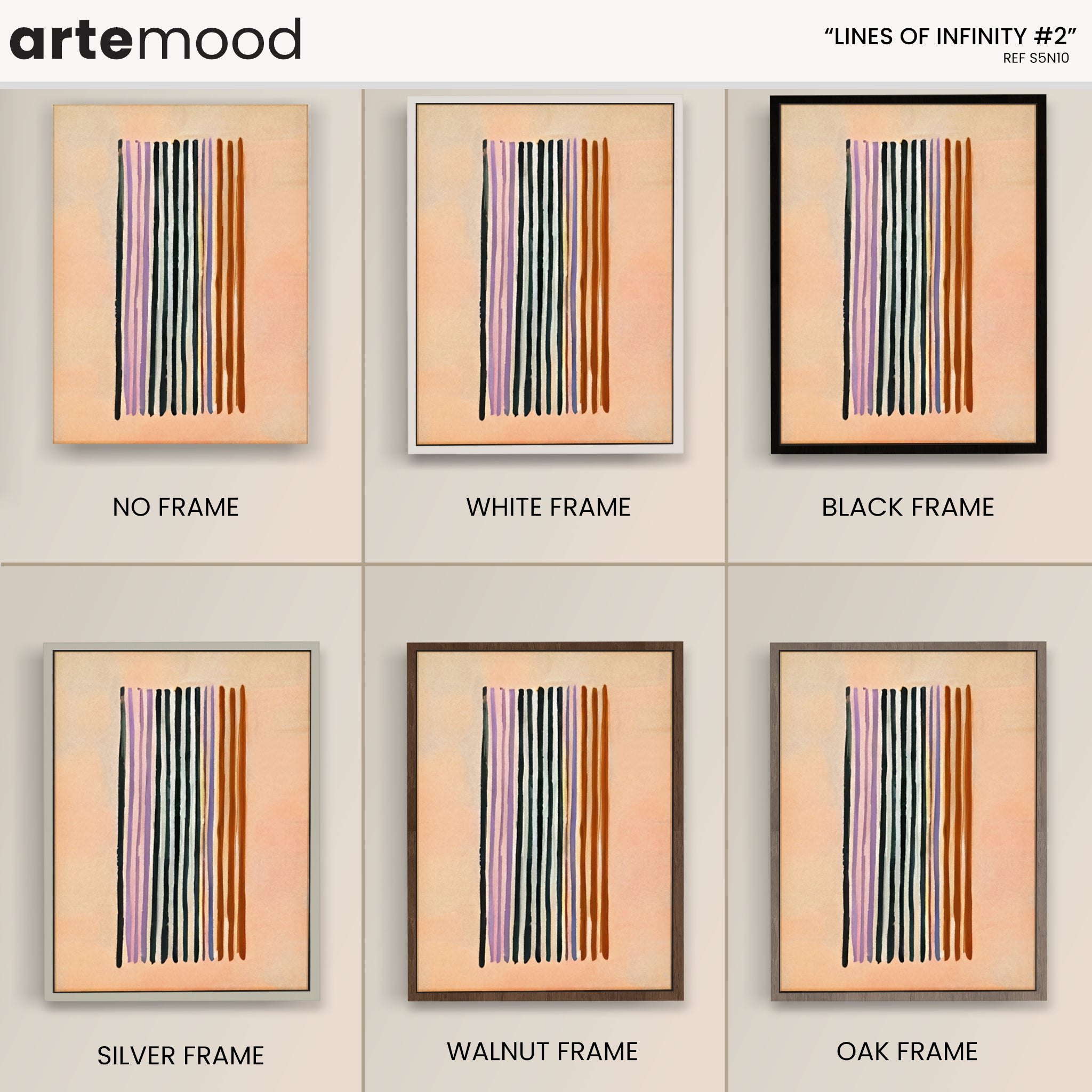 Abstract Artwork Print - Modern Art Canvas - Vertical Lines Composition Wall Art Minimal Beige