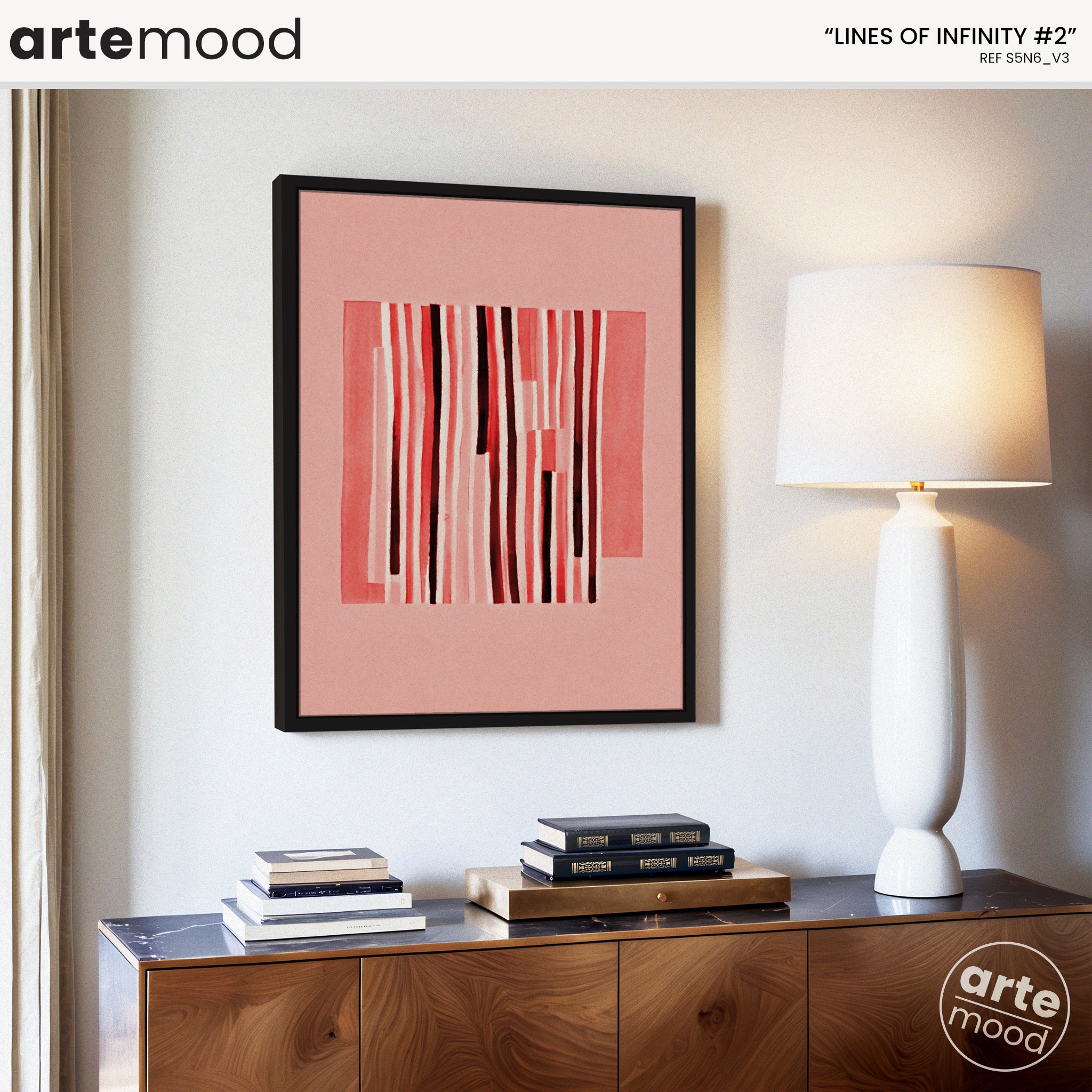 Abstract Artwork Print On Canvas - Minimalist Art - Vertical Lines Composition Chic Wall Decor