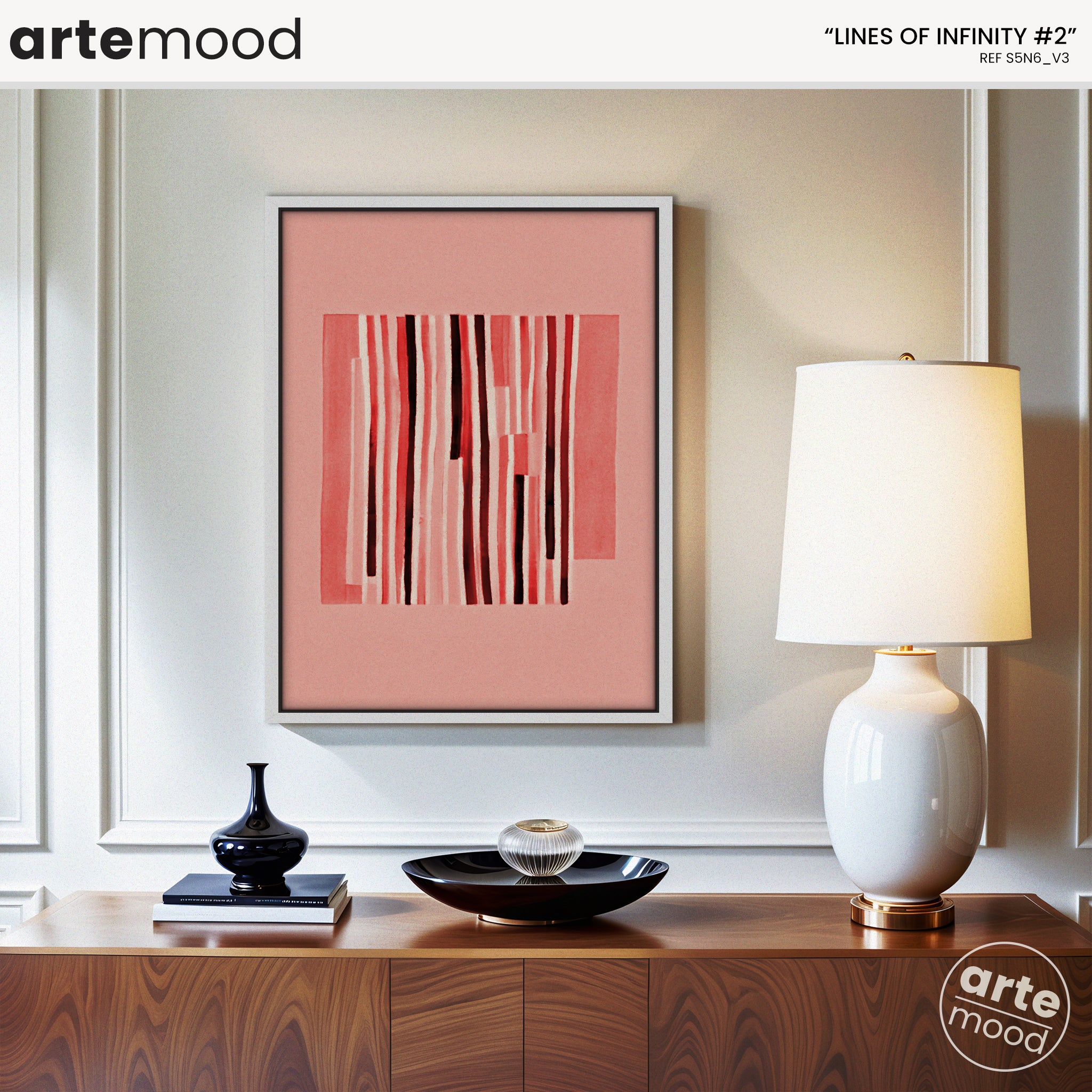 Abstract Artwork Print On Canvas - Minimalist Art - Vertical Lines Composition Chic Wall Decor