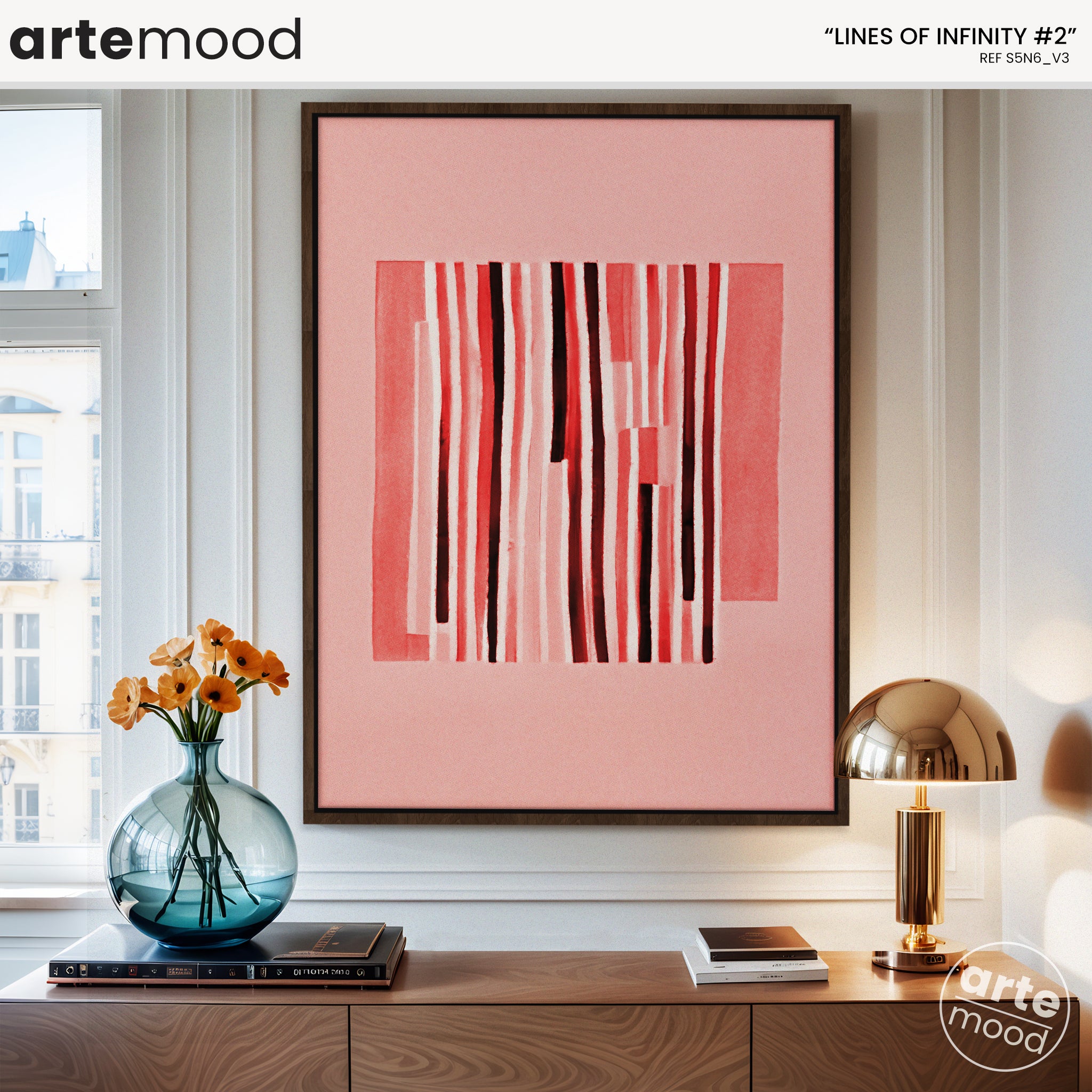 Abstract Artwork Print On Canvas - Minimalist Art - Vertical Lines Composition Chic Wall Decor