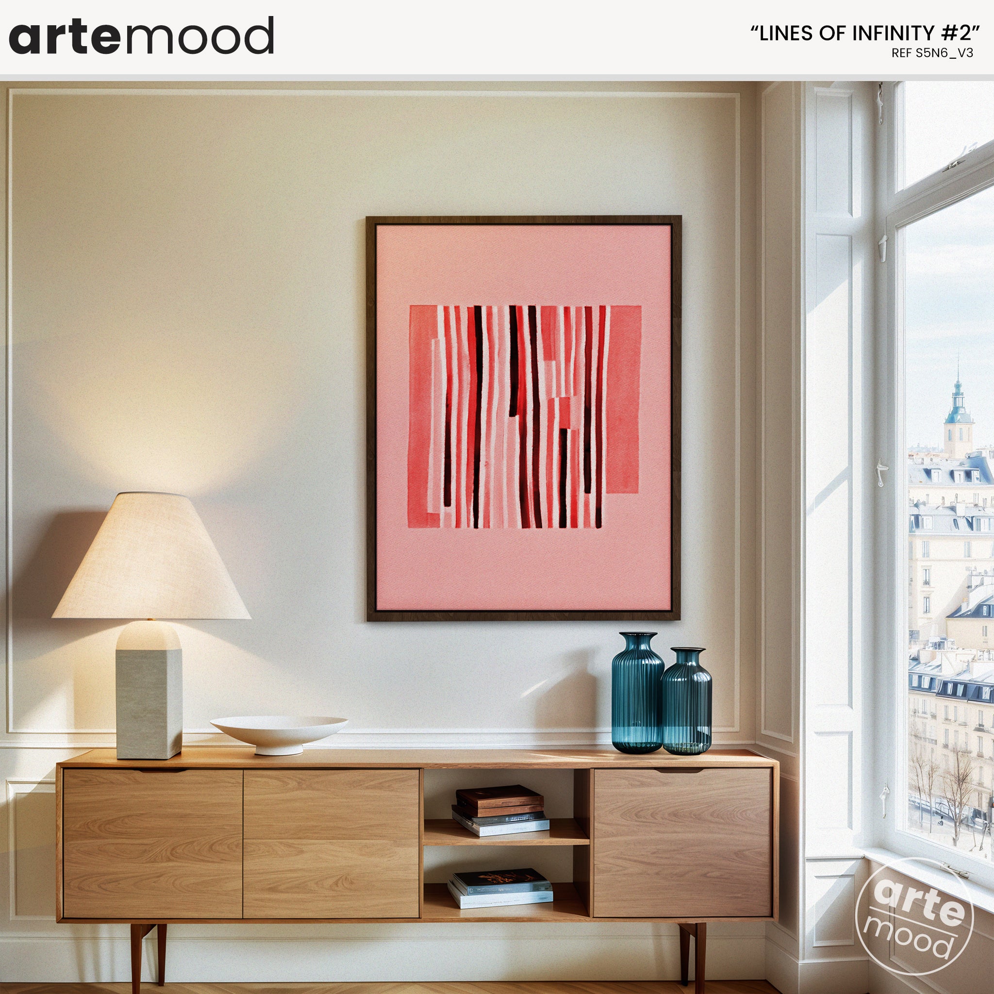 Abstract Artwork Print On Canvas - Minimalist Art - Vertical Lines Composition Chic Wall Decor