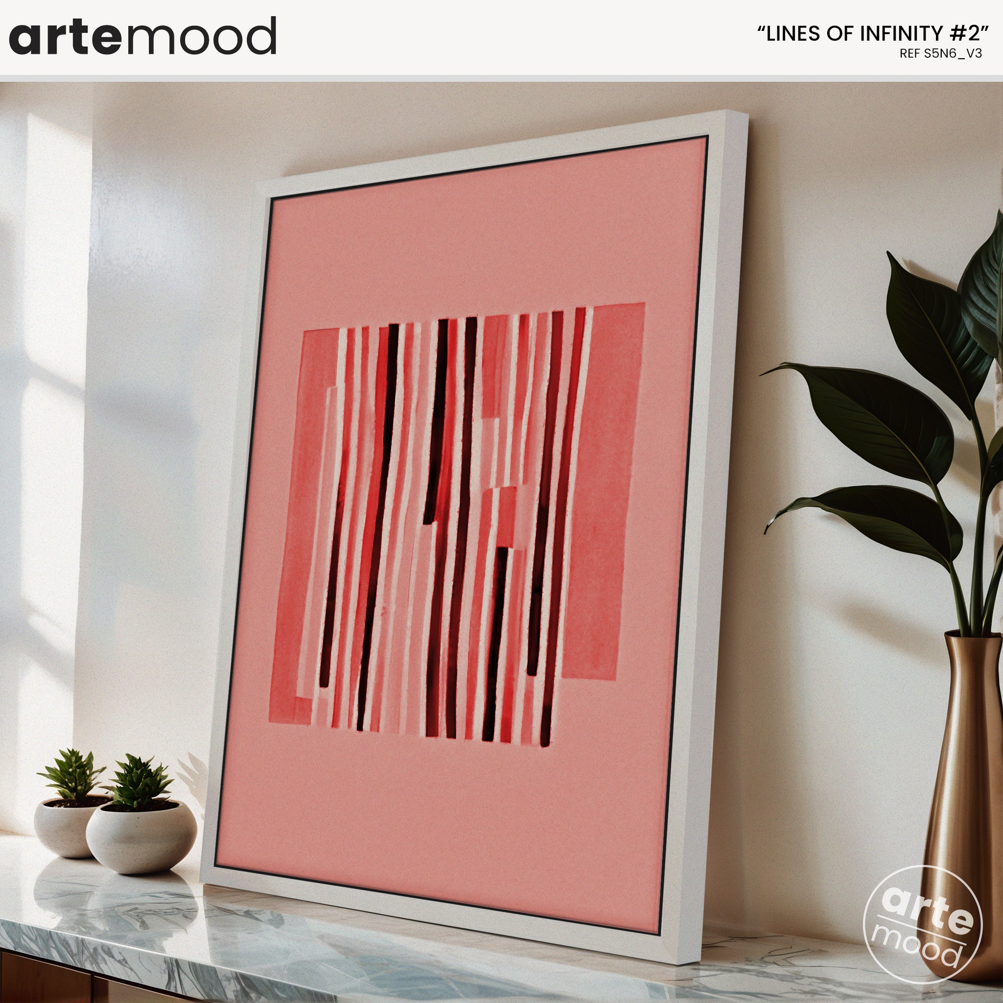 Abstract Artwork Print On Canvas - Minimalist Art - Vertical Lines Composition Chic Wall Decor