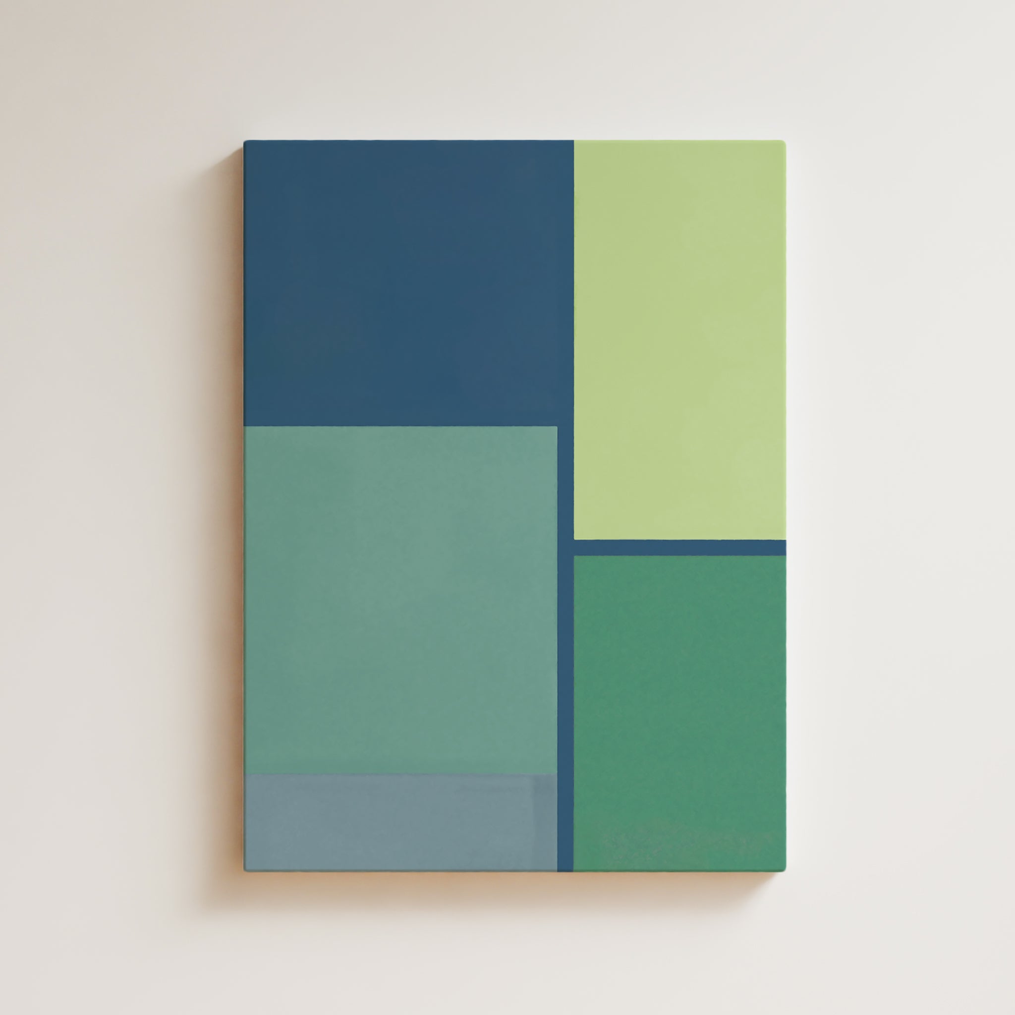 Abstract Artwork Print On Canvas - Minimalist Geometric Modern Art - Green, Lime, Blue