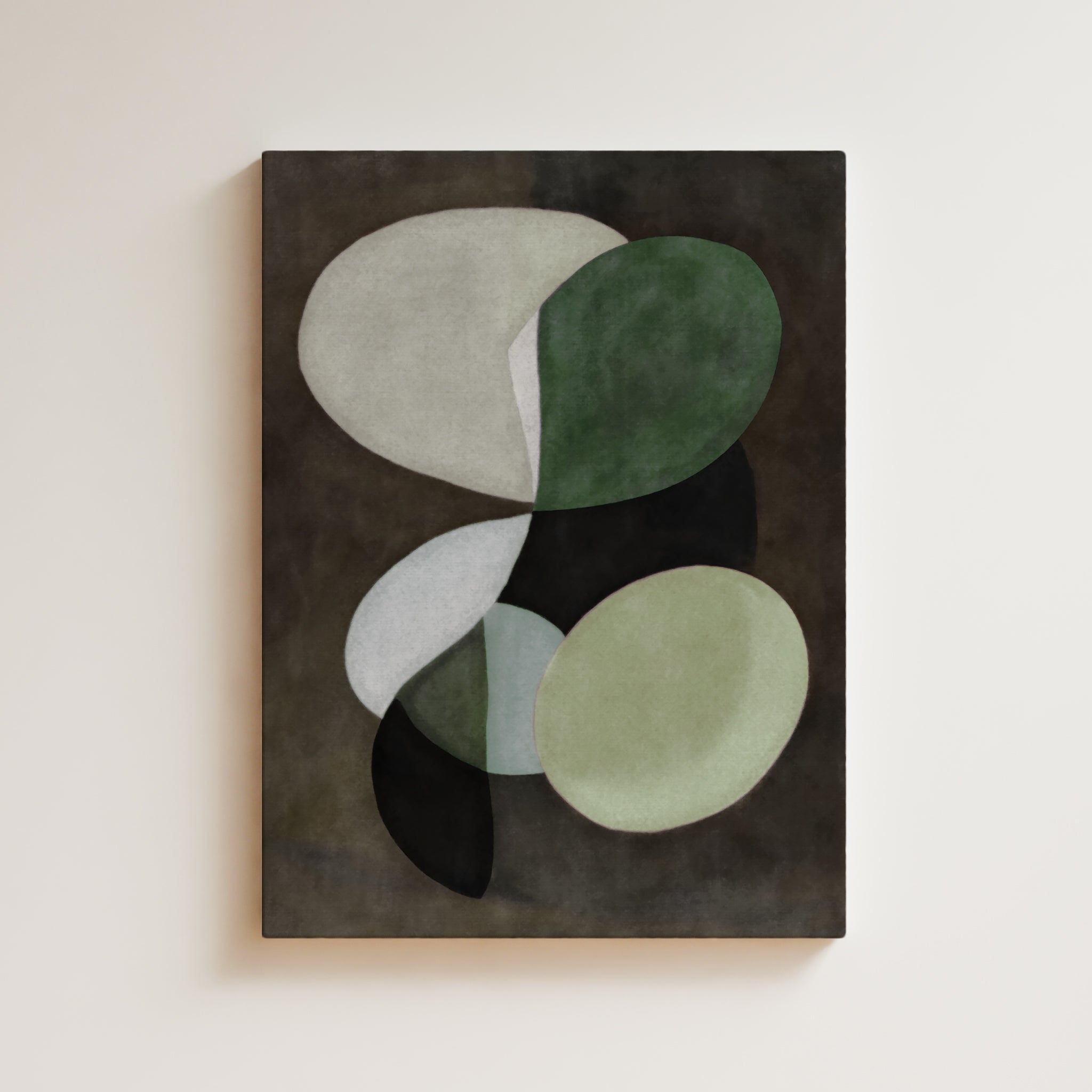 Abstract Artwork Print On Canvas - Minimalist Composition - Zen Wall Art Canvas - Green Tones