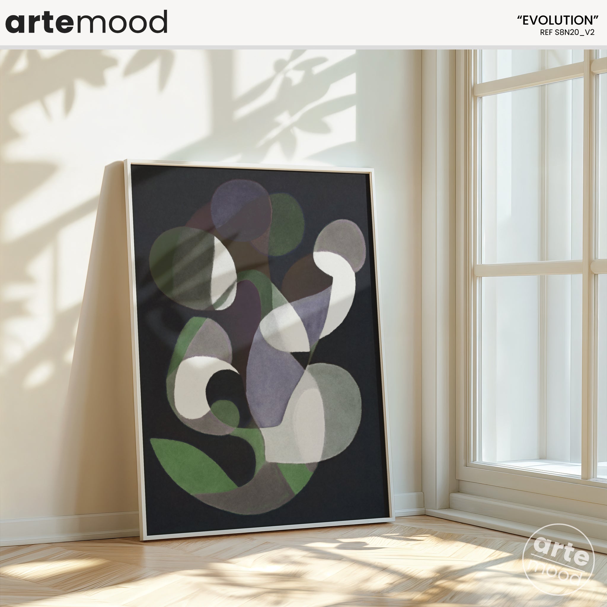 Abstract Artwork Print - Modern Art Canvas - Fluid Forms Color Art, Expressive, Organic Art