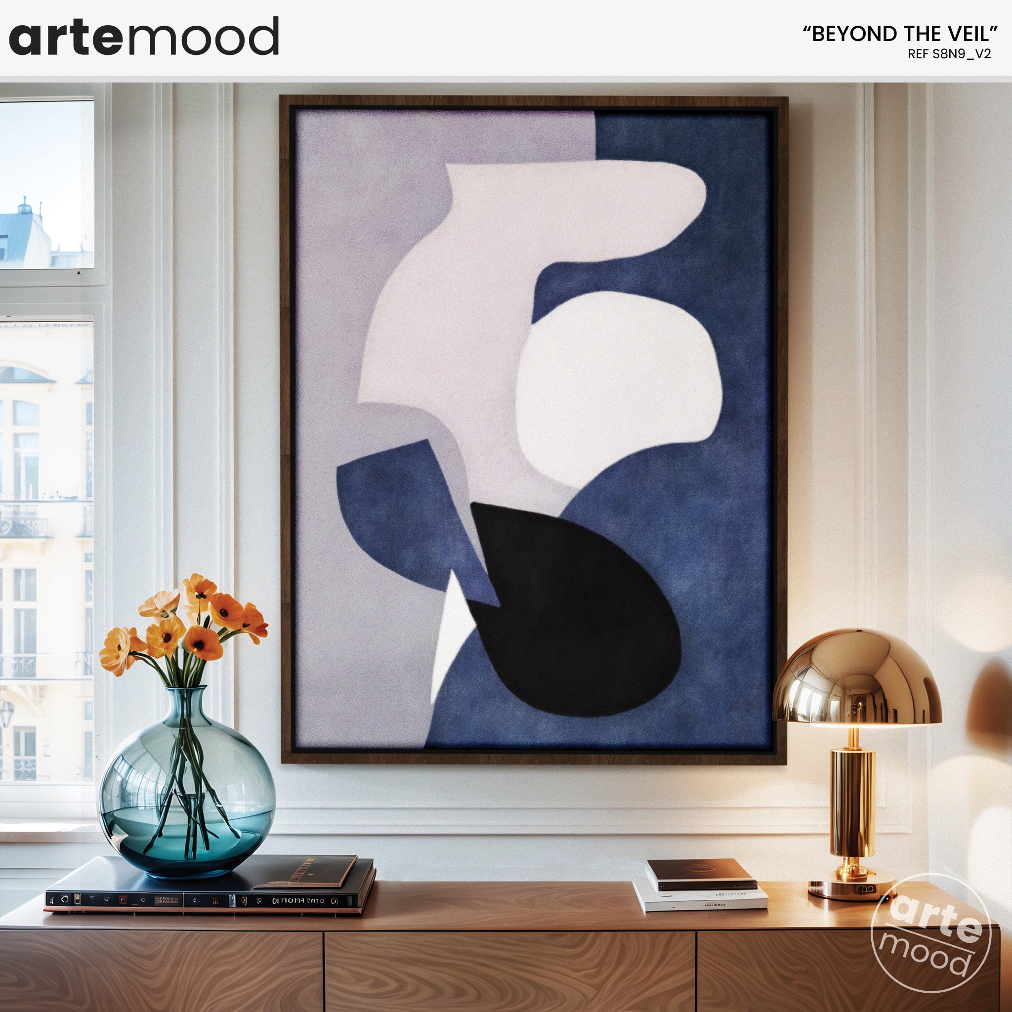 Abstract Artwork Print - Modern Art Canvas - Fluid Shapes, Organic Forms, Minimalist, Calm