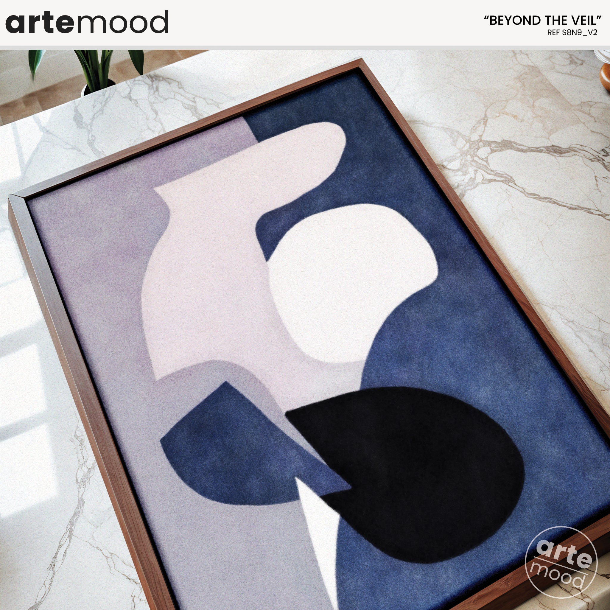 Abstract Artwork Print - Modern Art Canvas - Fluid Shapes, Organic Forms, Minimalist, Calm