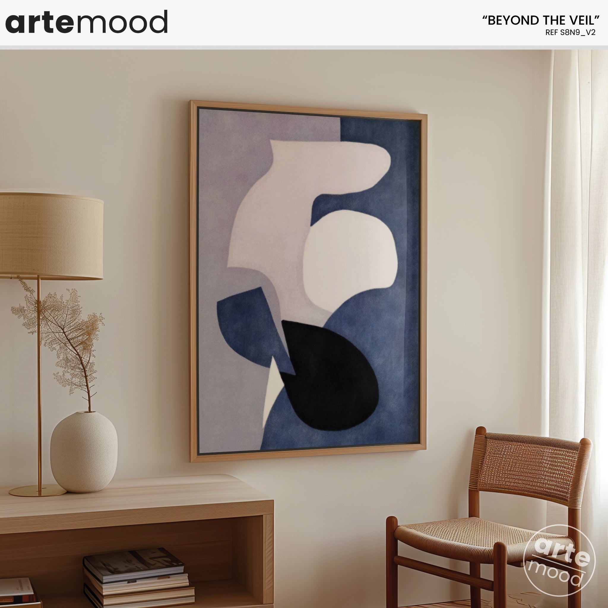 Abstract Artwork Print - Modern Art Canvas - Fluid Shapes, Organic Forms, Minimalist, Calm